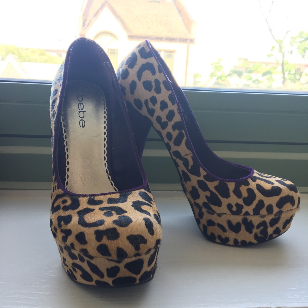 Bebe Cheetah (Leopard) Print Platforms - image 2